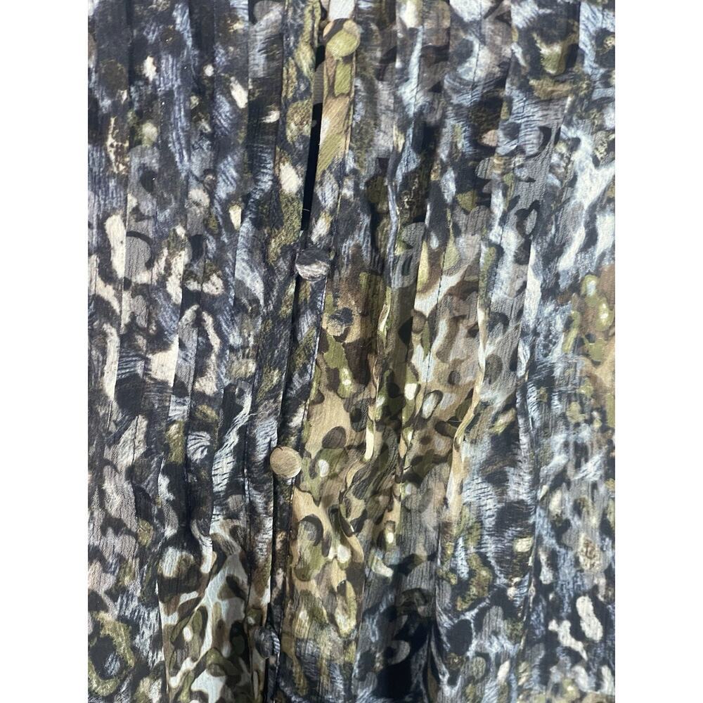 Plus Liz Claiborne vintage Boho blouse animal print brown black multi size 2X - Picture 6 of 8